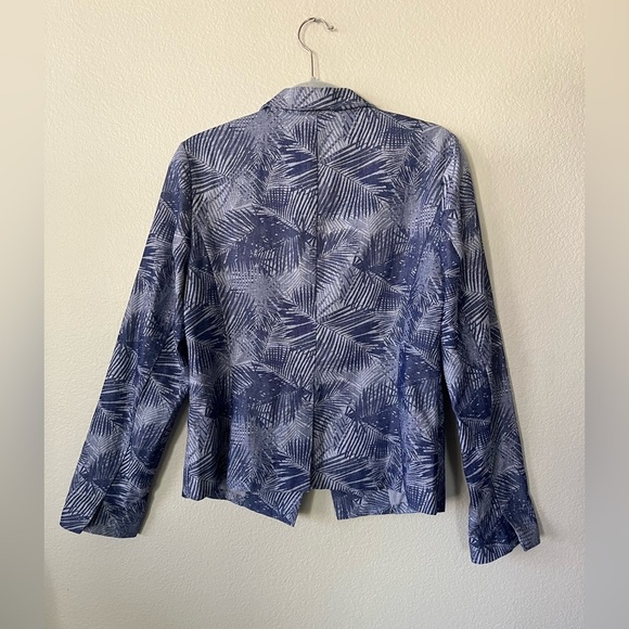 Anthropologie Cartonnier Navy Fern Brocade Smart Suit Jacket Womens Size 10 - Picture 3 of 15